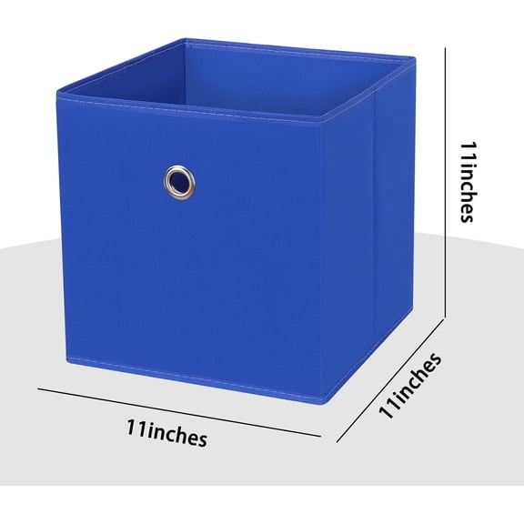 XINDUO-Foldable Storage Cubes Bins ,11 Inch Cloth Storage Cube Fabric Storage Box Cubes Organizer Baskets with Handles for Home Organizer Set of 3 (Dark Blue)