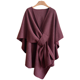 thumbnail image 1 of Guardurnaity Poncho versátil Decke, chal bifurcado, bufanda de color liso, tela cómoda, para todas las ocasiones, cálido y con un aspecto Accesorios de disfraces vino tinto 160*110 cm, 1 of 6