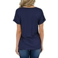 thumbnail image 3 of XCHQRTI Women V Neck Pocket T Shirt Casual Loose Short Sleeves Tee Tops, 3 of 4