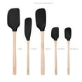 thumbnail image 4 of Tovolo Silicone Spatula with Wooden Handle Set of 5 Piece Silicone Kitchen Utensil Set Spoonula Jar Scraper Mini Spatula and Spoonula for Cooking Baking Mixing Folding Black Cookware Set, 4 of 4