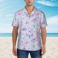 thumbnail image 4 of Lsque Purple Butterfly pattern Hawaiian Shirt for Men, Unisex Summer Beach Casual Short Sleeve Button Down Shirts-X-Large, 4 of 9