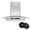 stainless steel+filter, variant on CIARRA Wall Mount Range Hood 30 inch with Tempered Glass Black Vent Hood CAB50275