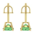 thumbnail image 4 of 1.5 ct Screw-Back Stud Earrings for Women | 6mm Round Cut Simulated Green Diamond | 18K Yellow Gold, 4 of 5