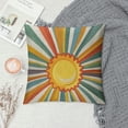 thumbnail image 2 of Creowell Summer Pillow Covers, Stripes Yellow Sunshine Decorations Outdoor Throw Pillows Boho Summer Rainbow Sun Pillowcase Decor Cute Farmhouse Cushion Case for Home Bedroom 12x12in, 2 of 5