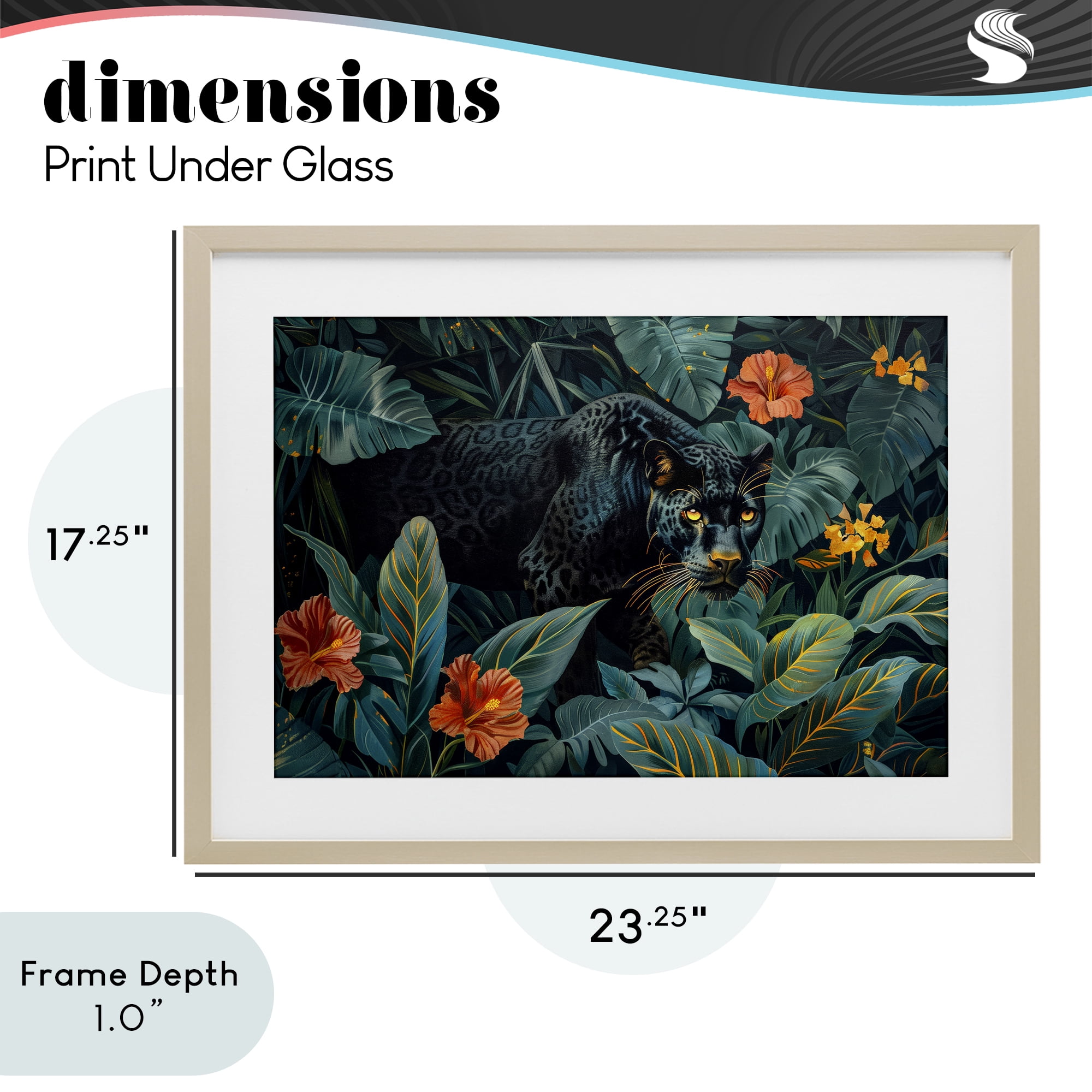 Stupell Industries Panther's Exotic Paradise Birch Framed Print Under Glass, design by Ray Powers