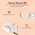 thumbnail image 4 of Auriculares Bluetooth Falebare 6S para colocar sobre las orejas, 40 horas de reproducción, color blanco, 4 of 7