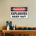thumbnail image 5 of Danger Explosives Keep Out Sign 8"x12" - Aluminum Tin Warning for Home Outdoor Garden, High-Visibility Hazard Decor for Restricted Area, 5 of 8