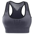 thumbnail image 4 of Lovskoo 2024 Women's Sleepwear & Underwear Hollow Wireless Sports Bra Breathable Shockproof Racer Back Yoga Fitness Tank Top Dark Gray-M, 4 of 9