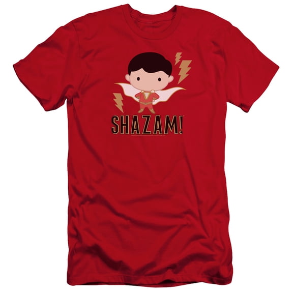 Shazam Movie Shazam Chibi Premium Adult 30/1 T-Shirt Red