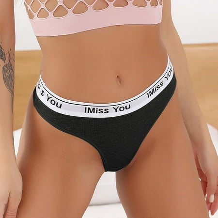 

Hunpta Underwear Women Thong Solid Cotton Seamless Low Waist Ladies T Pants Sexy Thong Panties