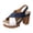 Blue, variant on Women's Color Blocked Platform Sandals Peep Toe Chunky Heel Lightweight Adjustable Back Strap Dressy Shoes Blue Size 9