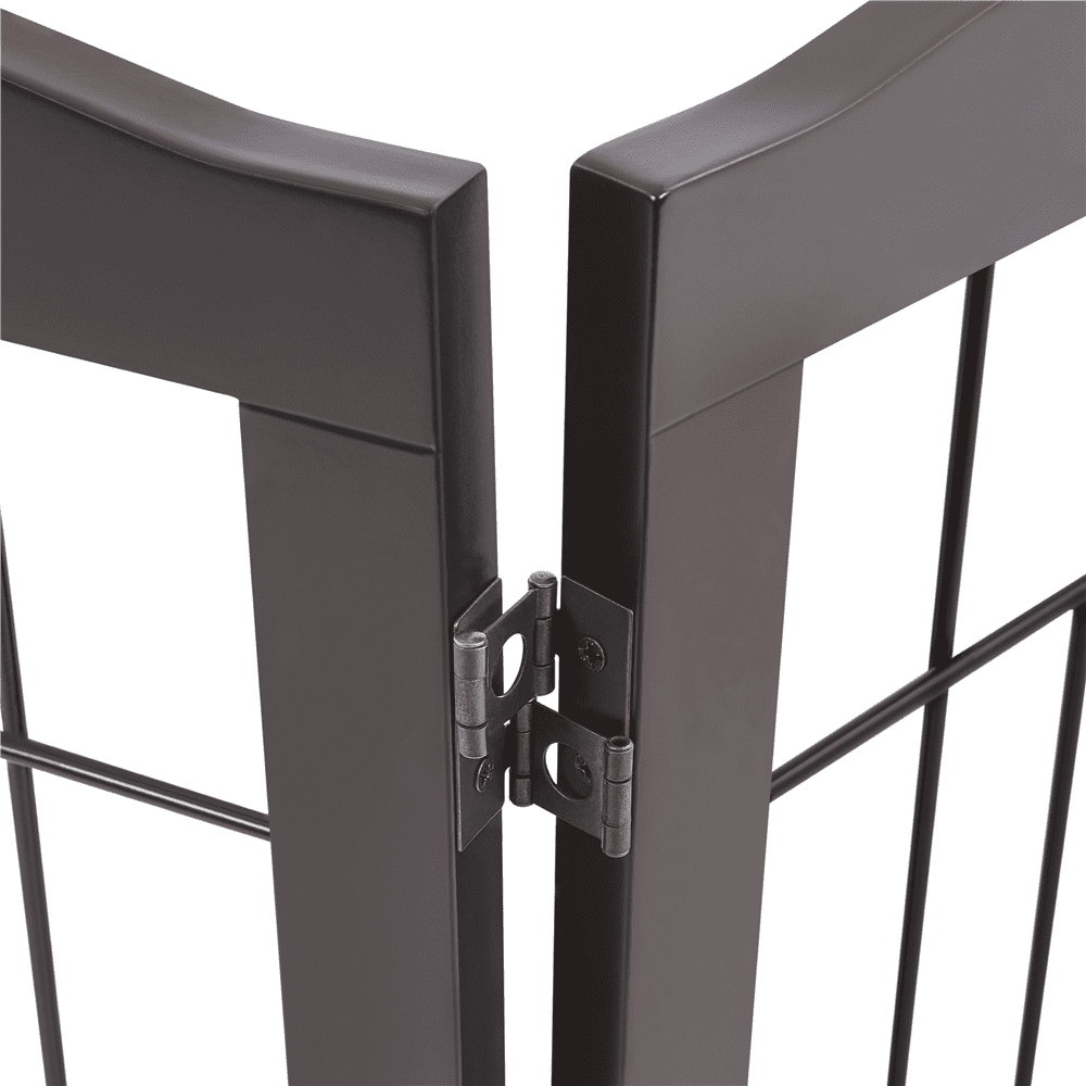 Yaheetech 31.5" H Dog Gate 4-Panel Pet Gate Indoor with 2 Support feet, Espresso