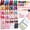 C, variant on 576PCS Press on Nails Set, 24 Colors Press on Nails Short Square Matte&Glossy&Glitter&French Nails Short Round, Reusable Fake Nails Kit for Women Girls DIY Manicure
