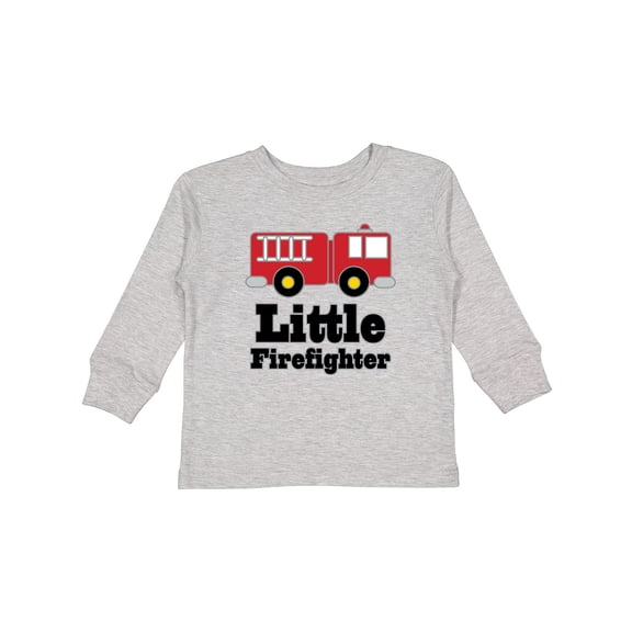 Inktastic Little Firefighter Fire Engine Boys or Girls Long Sleeve Toddler T-Shirt