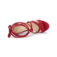 thumbnail image 4 of BLISSFUL STEP Women's Lace Up Platform Block High Heel Sandals Red 7, 4 of 7