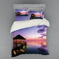thumbnail image 2 of Ambesonne Tropical Bedding Set 3 Pcs, Arbor Dramatic Night, Twin XL, Purple, 2 of 3