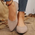 thumbnail image 2 of KIJBLAE Women's Knit Pointed Toe Retro Flats, Breathable Slip On Comfortable Casual Shoes for Spring Summer Khaki 41, 2 of 5