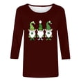 thumbnail image 5 of St. Patrick's Day Festive T-Shirt for Women Gnomes Shamrock Graphic Crewneck Long Sleeve Relaxed Fit Soft Breathable Holiday Tee Top, 5 of 7