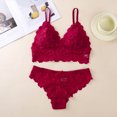 thumbnail image 2 of VBTAPA Women's 2 Piece Lingerie Set Floral Lace Bra and Panty Matching Sets Valentines Day Underwear Red L, 2 of 7