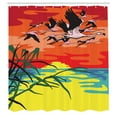 thumbnail image 3 of Ambesonne Flamingo Shower Curtain, Birds in the Air Art, 69"Wx84"L, Multicolor, 3 of 5