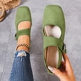 thumbnail image 5 of Ballet Flats for Women Square Toe Mary Jane Shoes Comfortable Dressy Flats Casual Office Shoes Solid Color Soft Soled Flat Shoes, 5 of 7