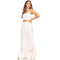 thumbnail image 5 of Sakkas Ivy Second Women's Maxi Boho Elastic Waist Embroidered A Line Long Skirt - White - One Size, 5 of 5