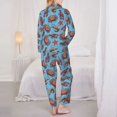 thumbnail image 3 of Pajama Sets for Women 2 Pcs, Starfish Shrimp Crabs Button Down Long Sleeve Sleepwear Lounge PJ Sets, 3 of 6