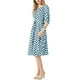 thumbnail image 4 of INSPIRE CHIC Vestido Midi de Verano para Mujer con Estampado de Lunares, Mangas Fruncidas, Botones y Cintura Ajustable Azul L, 4 of 6