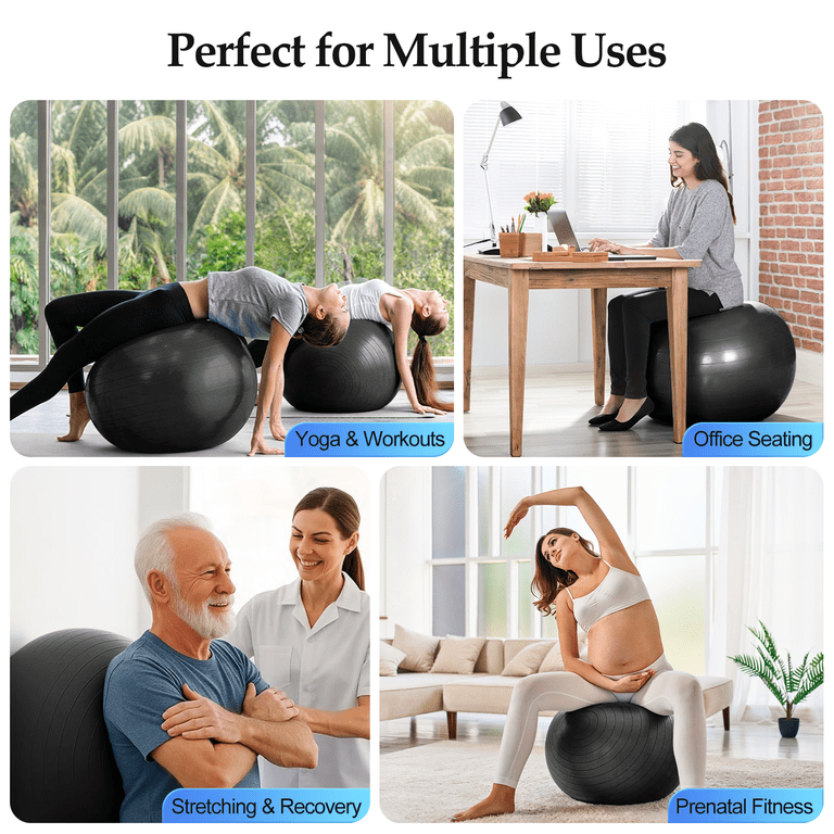 Cshidworld 65cm Yoga Ball Set With Pilates Ball & Pump photo 5