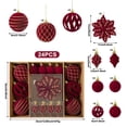 thumbnail image 3 of 24-Pack Velvet Christmas Tree Decorations Set - Shatterproof Christmas Balls Ornaments, Flocked Hanging Decor for Xmas Tree Wreath & Holiday, 3.15", 3 of 9
