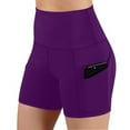 thumbnail image 6 of Charmgo Yoga Pants Women Clearance, Leggings for Women, Women High Waist Solid Color Yoga Sports Shorts Gym Shorts Women Yoga Shorts for Women Purple, 6 of 7