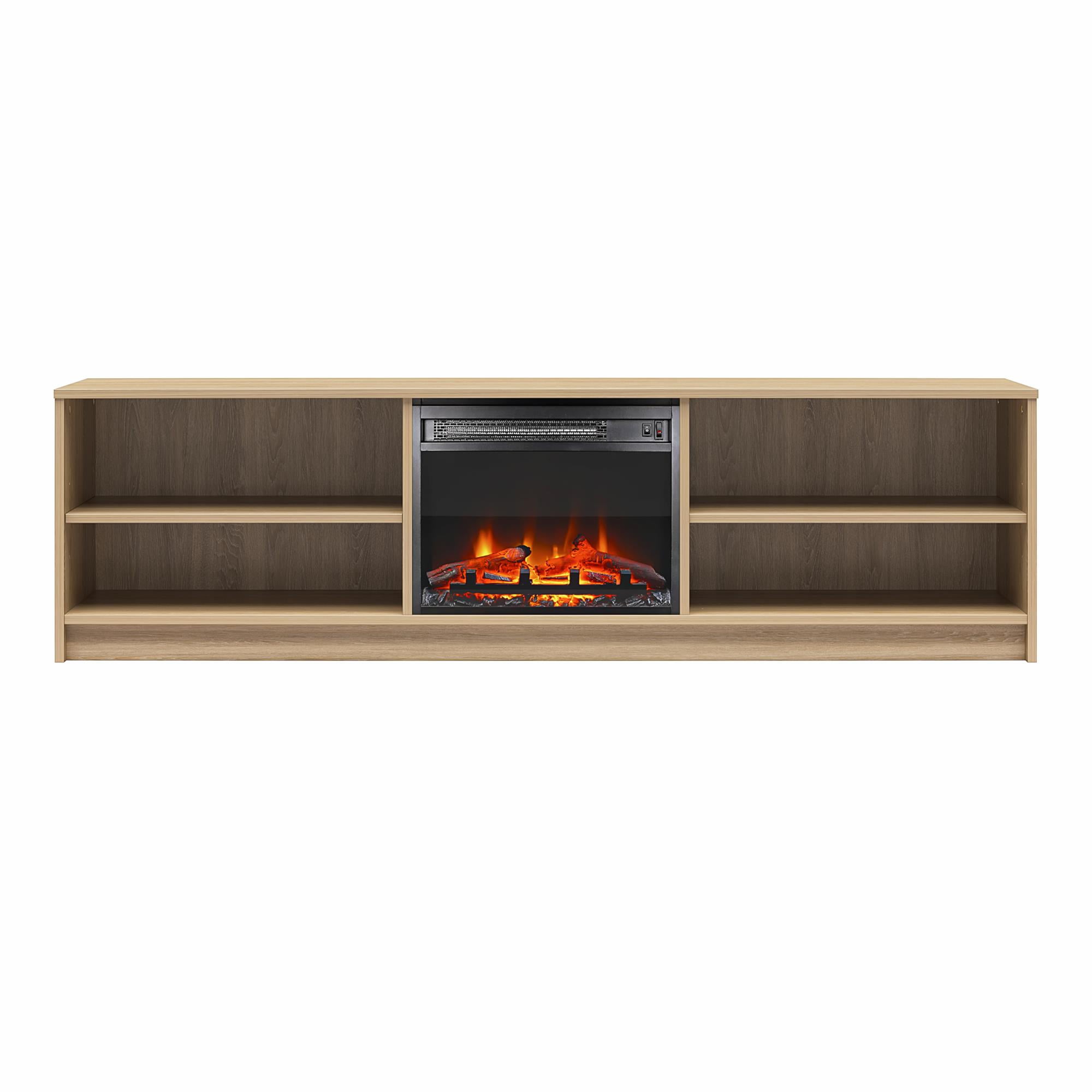 Mainstays Fireplace TV Stand, for TVs up to 75", Natural