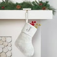thumbnail image 5 of Boovnll Christmas Stockings with Letters, 7" Personalized Velvet Large White Christmas Stocking Cuff for Holiday, Xmas Tree, Fireplace, Party Decor Ornaments, Christmas Decorations (J), 5 of 7