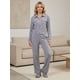 thumbnail image 2 of Conjunto Mujer 2 Piezas Tejido Acanalado Blusa Manga Larga con Cierre y Pants Rectos para Muje, 2 of 5