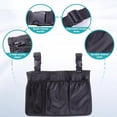 thumbnail image 5 of Wheelchair Side Bag,Wheelchair Pouch Side Pocket,Armrest Storage Accessories Attachments Hand Free Bags for Wheelchair, Walkers Suit for Adults Seniors(black）, 5 of 7