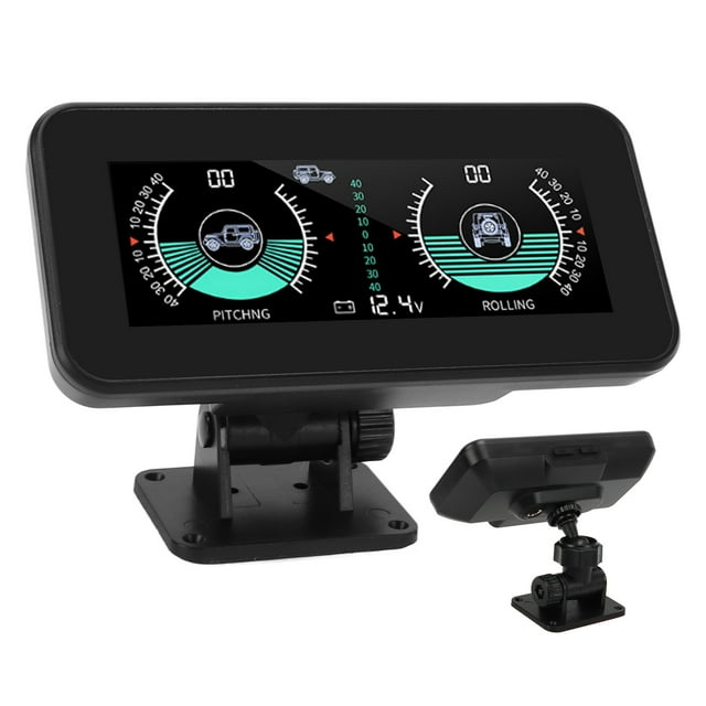 Car Inclinometer, High Temperature Intelligent Alarm Alerts Slope Meter with Color HD LCD Display for Automobile