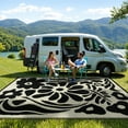 thumbnail image 2 of Moynesa 8'x10' Outdoor Rugs Waterproof, Plastic Straw RV Rugs for Outside, Large Portable RV Outdoor Rugs for Camping, Reversible Flower Picnic Mat for Camper Garden Tent, 2 of 6