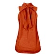 thumbnail image 7 of Endives Womens Tank Tops Halter Neck Top Casual High Neck Sleeveless Tshirt Beach Vacation Loose Fit Shirt Top Orange, 7 of 7