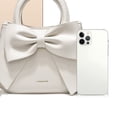 thumbnail image 4 of Faraee Small Purses for Women Leather Crossbody Purse and Handbag Bowknot Top Handle Satchel Fashion Shoulder Tote Bags White, 4 of 9