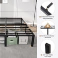 thumbnail image 3 of Merrland 14" Queen Bed Frame, Metal Platform Bed with Under-bed Storage, No Box Spring Needed, Easy Assembly, Black, 3 of 7