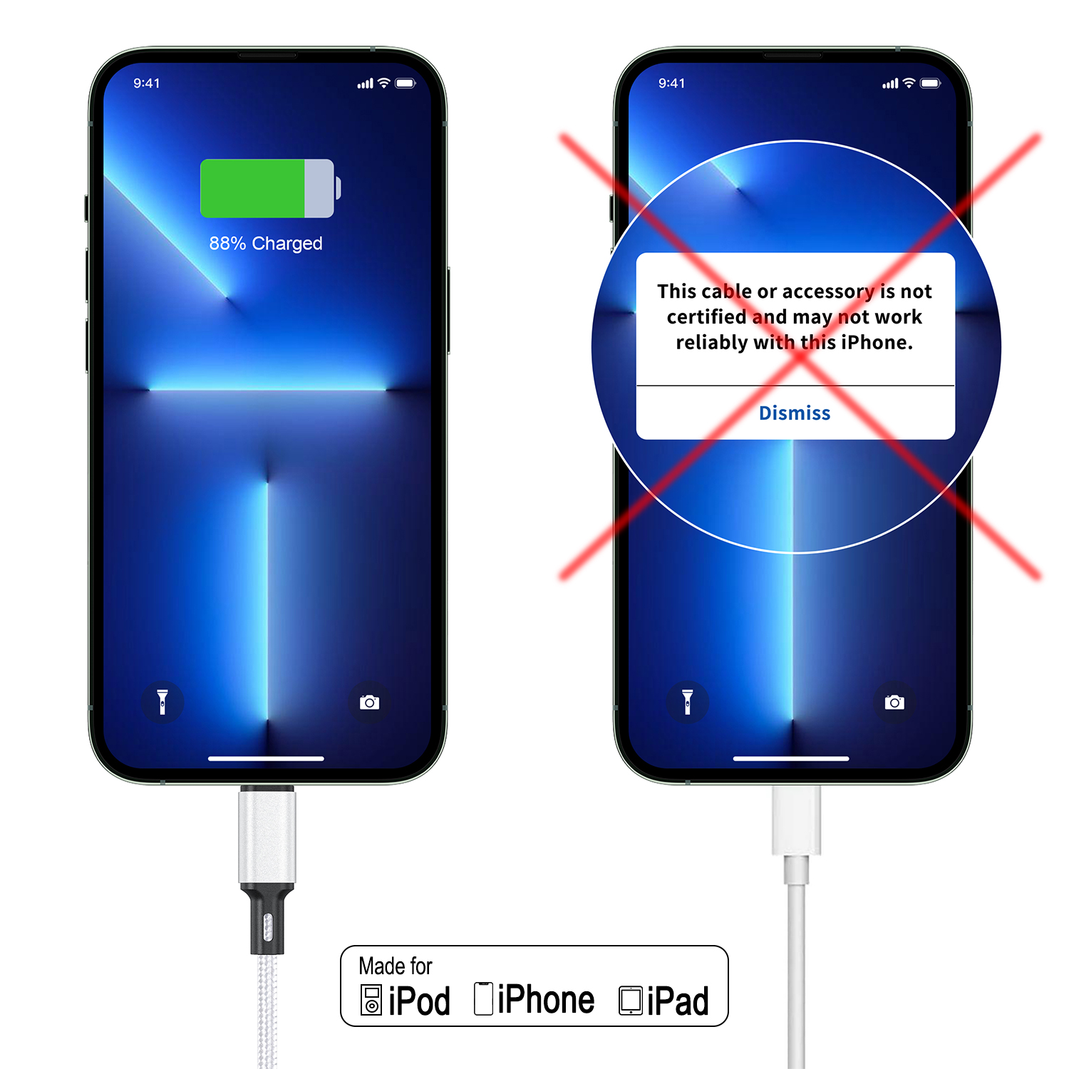 Cshidworld USB-C to Lightning Cable 3-Pack (6ft, 6ft, 10ft) photo 5