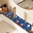 thumbnail image 2 of Yayeee Faucet Mat for Kitchen Sink 14.7" Diatomite Long Splash Guard Pad, Blue Jellyfish, 2 Pack, 2 of 7