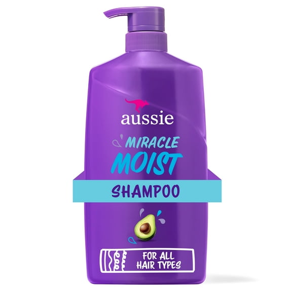 Aussie Miracle Moist Shampoo with Avocado, Paraben Free, for All Hair Types 26.2 fl oz