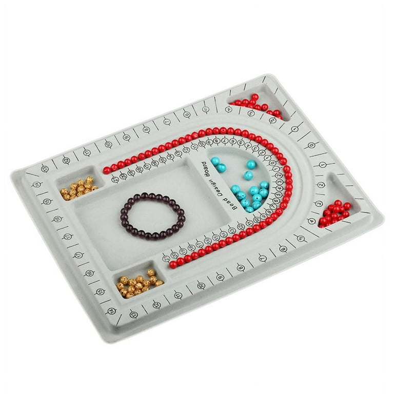 tooltos Bead Board for Jewelry Making Bead Tray Beading Supplies Flocked Design Necklace Maker Bracelet Making Trays Measurement Board Handmade DIY