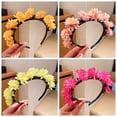 thumbnail image 6 of Fashion Gift Cloth  Girls Head Ornament Simulated Flower Hair Bands Floral Teethed Hair Hoop Silk Flower Hair Wear RED, 6 of 7