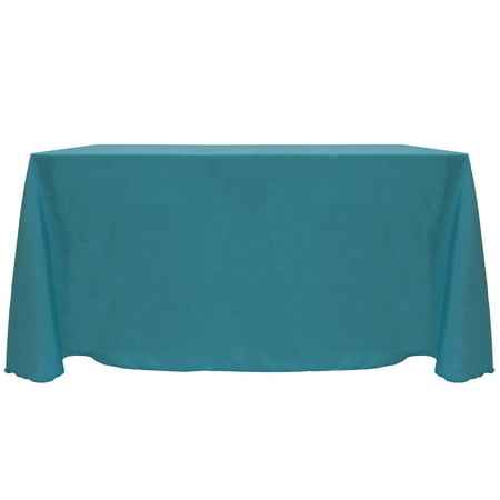 

Ultimate Textile (3 Pack) Reversible Shantung Satin - Majestic 90 x 132-Inch Rectangular Tablecloth - for Weddings Home Parties and Special Event use Turquoise Blue