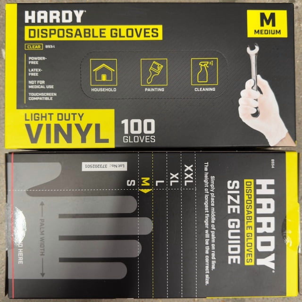 HARDY Vinyl Gloves, 100 Pack, Medium (2 Boxes)