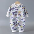 thumbnail image 3 of KPOPLK Baby Boys Pajamas One Piece Boys Button Down Long Sleeve Footless Sleepers for 0 3 6 9 12 18 Months Size 0-3 Months, 3 of 5