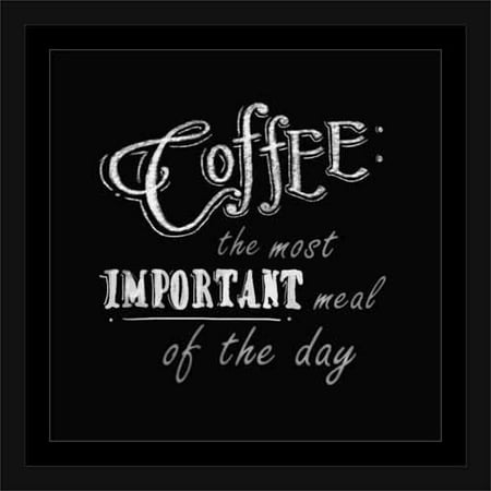 Coffee A Meal Kitchen Chalkboard Typography Black White Framed