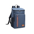 thumbnail image 2 of Insulated Lunch Bag Backpack, Lunch Cooler Bag, Navy Blue Insulated Cooler Bag, Backpack with Water Bottle Pocket, 11X7X16 Inch Zippered Oxford Cloth Thermal Lunch Pack with, 2 of 8